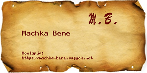 Machka Bene névjegykártya